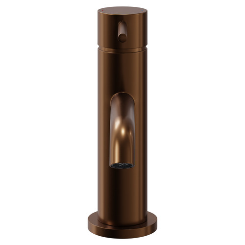 Colore Round Brushed Bronze Mini Mono Basin Mixer Tap Front View