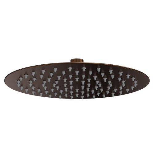Colore Round Brushed Bronze 250mm Thin Fixed Shower Head Front View