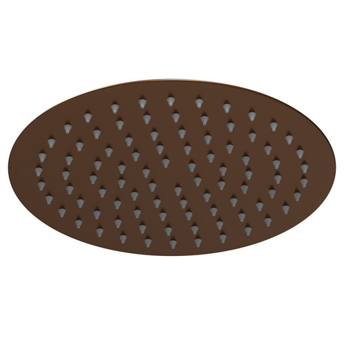 Colore Round Brushed Bronze 250mm Thin Fixed Shower Head Left Hand View