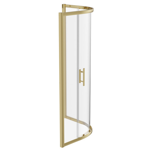 Series 8 Plus Brushed Brass 900mm 1 Door Quadrant Shower Enclosure Side View