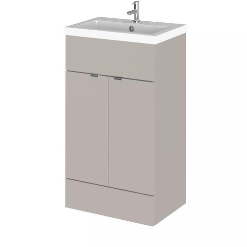 Hudson Reed Fusion Matt Pebble Grey 500mm 2 Door Combination Vanity Unit - CBI3224 Main Image
