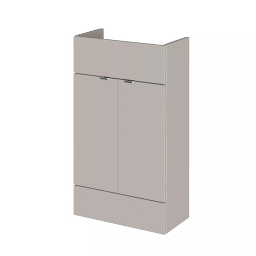 Hudson Reed Fusion Compact Matt Pebble Grey 500mm Floor Standing 2 Door Vanity Unit - OFF3205 Main Image