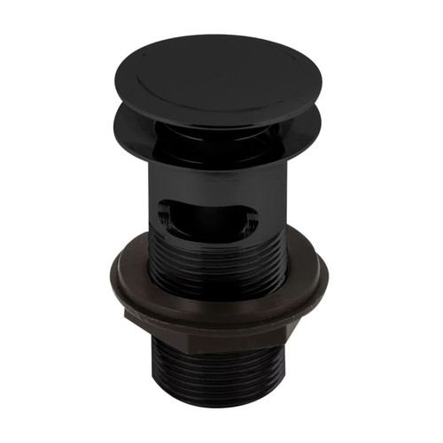 Nuie Matt Black Slotted Push Button Basin Waste - ER407 Main Image