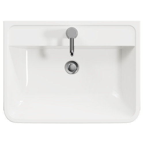 Vela Gloss White 600mm 2 Drawer Vanity Unit with Leni Basin Top View