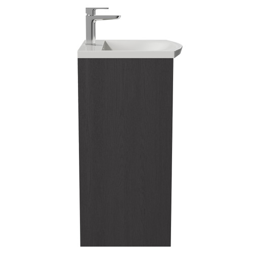 Montego Graphite Grey 500mm 1 Drawer 2 Door Vanity Unit with Arc Basin Side View