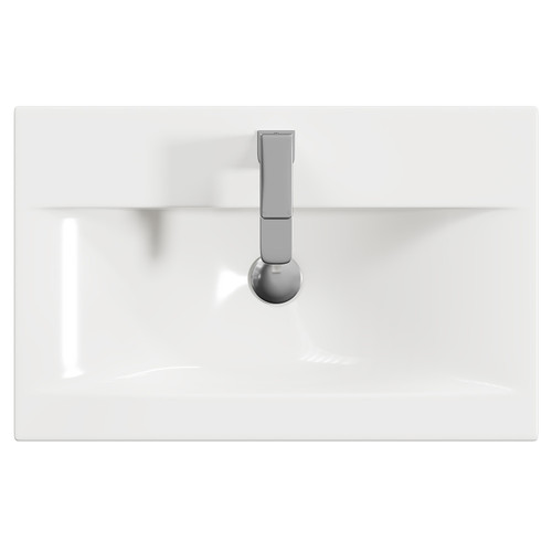 Montego Graphite Grey 600mm 1 Drawer 2 Door Vanity Unit with Glide Basin Top View