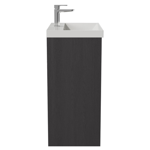 Montego Graphite Grey 600mm 1 Drawer 2 Door Vanity Unit with Rimini Basin Side View