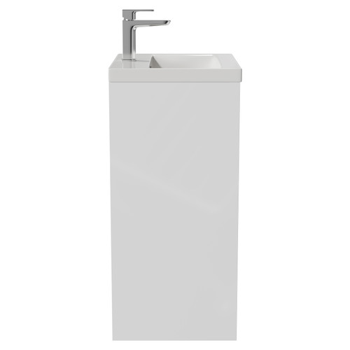 Montego Gloss White 500mm 1 Drawer 2 Door Vanity Unit with Glide Basin Side View