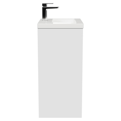 Montego Satin White 500mm 1 Drawer 2 Door Vanity Unit with Glide Basin Side View