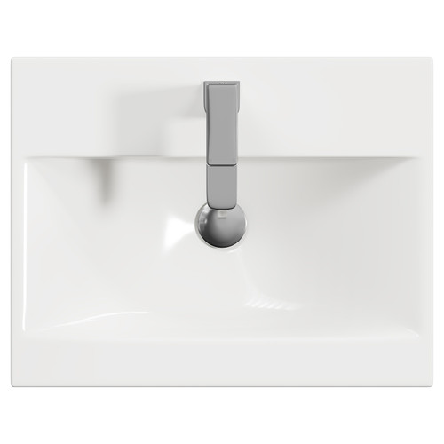 Montego Gloss White 500mm Wall Mounted 2 Drawer Vanity Unit with Glide Basin Top View