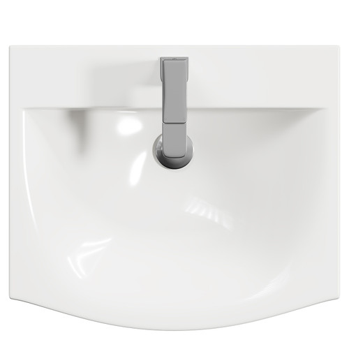 Montego Gloss White 500mm Wall Mounted 2 Drawer Vanity Unit with Arc Basin Top View