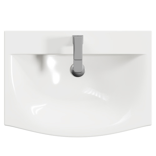 Montego Gloss White 600mm 1 Drawer 2 Door Vanity Unit with Arc Basin Top View