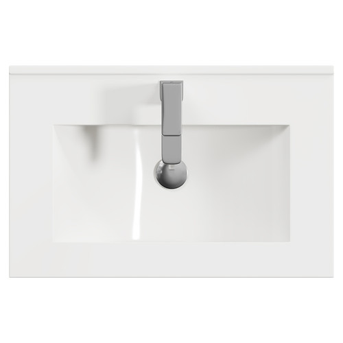 Montego Gloss White 600mm 1 Drawer 2 Door Vanity Unit with Angel Basin Top View
