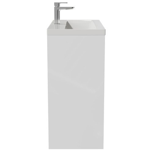Montego Gloss White 800mm 1 Drawer 2 Door Vanity Unit with Glide Basin Side View