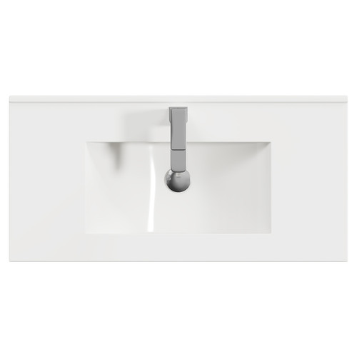 Montego Gloss White 800mm Wall Mounted 2 Drawer Vanity Unit with Angel Basin Top View