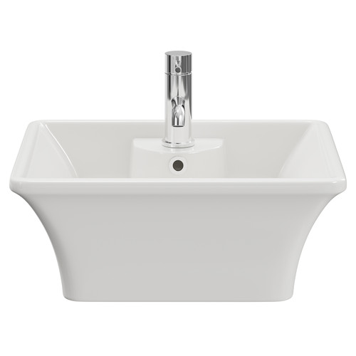 Lagos 480mm x 380mm Rectangular Countertop Basin Front View