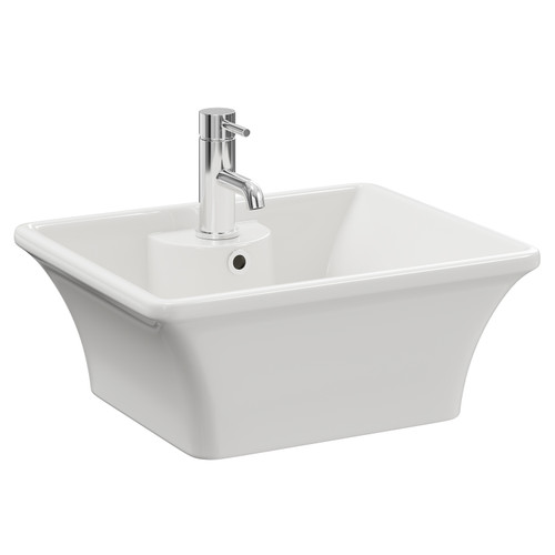 Lagos 480mm x 380mm Rectangular Countertop Basin Left Hand View