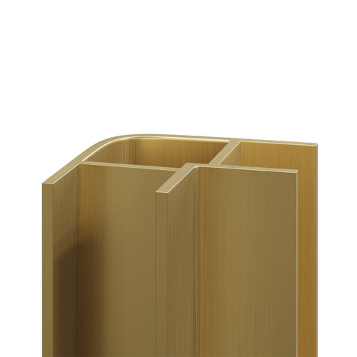 Wholepanel 10mm Brushed Brass Aluminium Wall Panel External Corner Trim Left Hand View