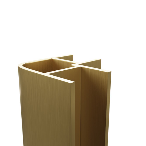 Wholepanel 10mm Brushed Brass Aluminium Wall Panel External Corner Trim Side View