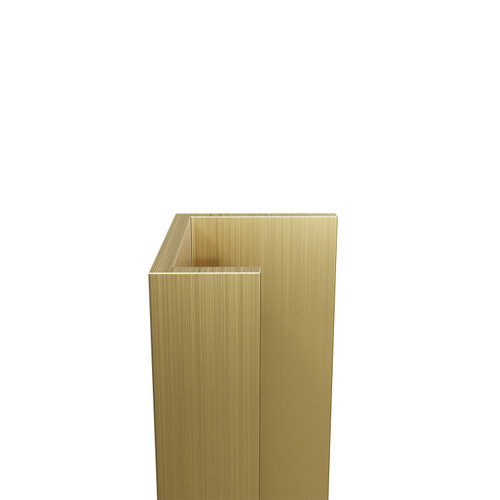 Wholepanel 10mm Brushed Brass Aluminium Wall Panel U Trim Side View
