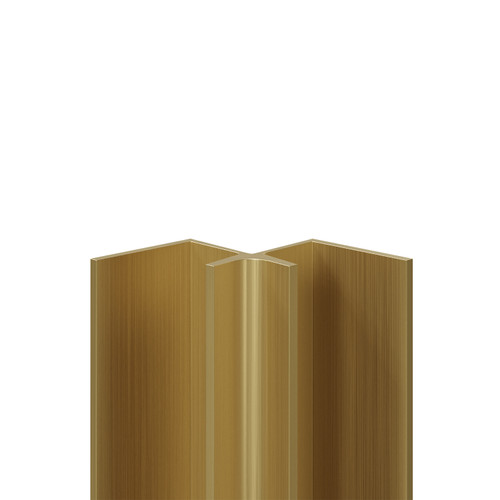 Wholepanel 10mm Brushed Brass Aluminium Wall Panel Internal Corner Trim Front View