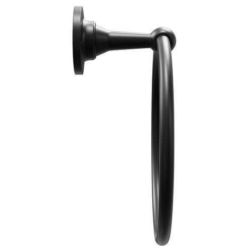 Windsor 1930 Traditional Colore Matt Black Wall Mounted Towel Ring Side View