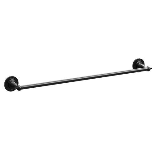 Windsor 1930 Traditional Colore Matt Black Wall Mounted Towel Rail Left Hand View