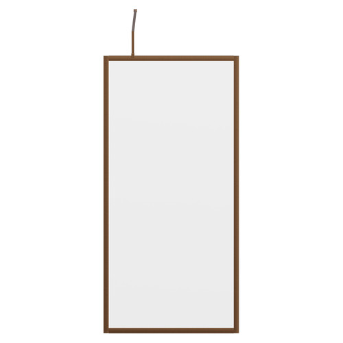 Pacco 8mm Clear Glass Brushed Bronze 1850mm x 900mm Fully Framed Walk In Shower Screen including Wall Channel and Support Bar Front View