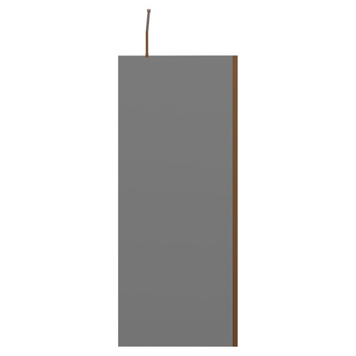 Pacco 8mm Smoked Glass Brushed Bronze 1950mm x 800mm Walk In Shower Screen including Wall Channel and Support Bar Front View
