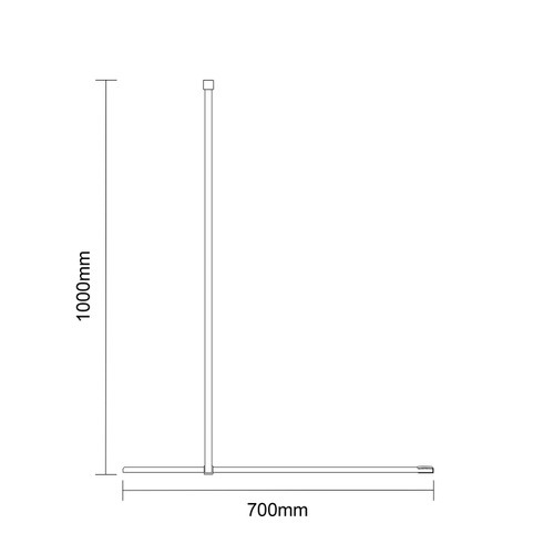Pacco 8mm Smoked Glass Brushed Bronze 1950mm x 700mm Walk In Shower Screen including Wall Channel and Support Bar Dimensions Top