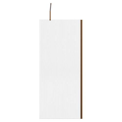 Pacco 8mm Fluted Glass Brushed Bronze 1850mm x 800mm Walk In Shower Screen including Wall Channel and Support Bar Front View