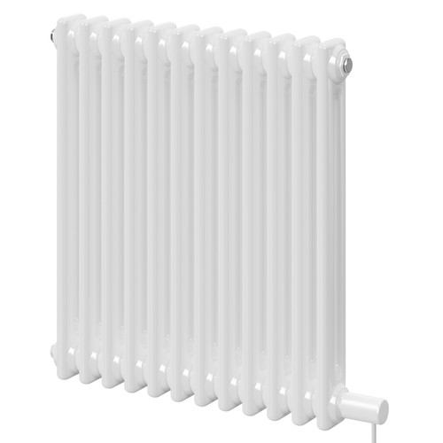 Colosseum White 600mm x 548mm Horizontal Electric Double Column Radiator Right Hand View