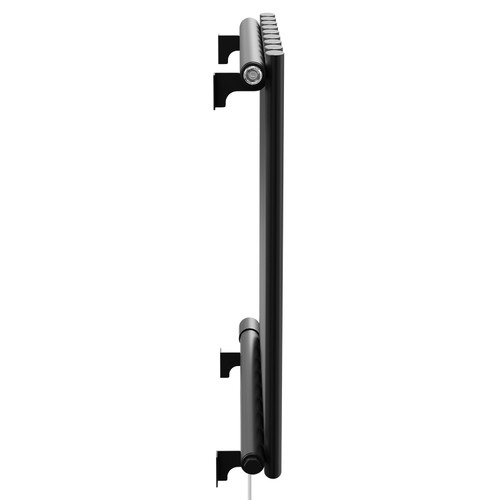 Boone Colore Matt Black 600mm x 540mm Horizontal Electric Single Panel Radiator Side on View