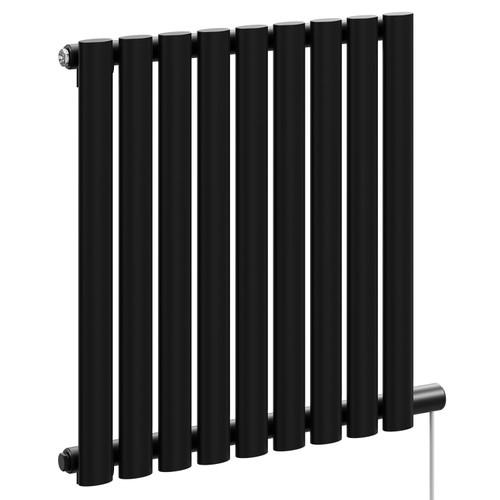 Boone Colore Matt Black 600mm x 540mm Horizontal Electric Single Panel Radiator Left Hand View