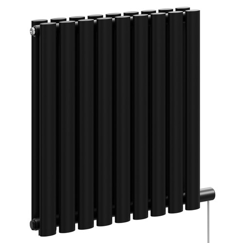 Boone Colore Matt Black 600mm x 540mm Horizontal Electric Double Panel Radiator Left Hand View