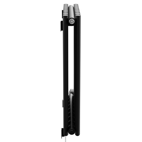 Boone Colore Matt Black 600mm x 540mm Horizontal Digital Thermostatic Electric Double Panel Radiator Side on View