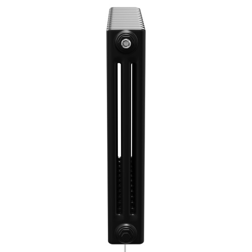 Colosseum Colore Matt Black 600mm x 554mm Horizontal Electric Triple Column Radiator Side on View