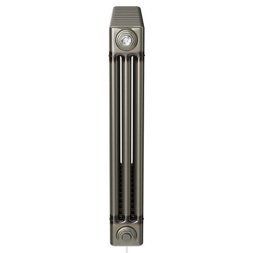 Colosseum Raw Metal 600mm x 554mm Horizontal Electric Triple Column Radiator Side on View