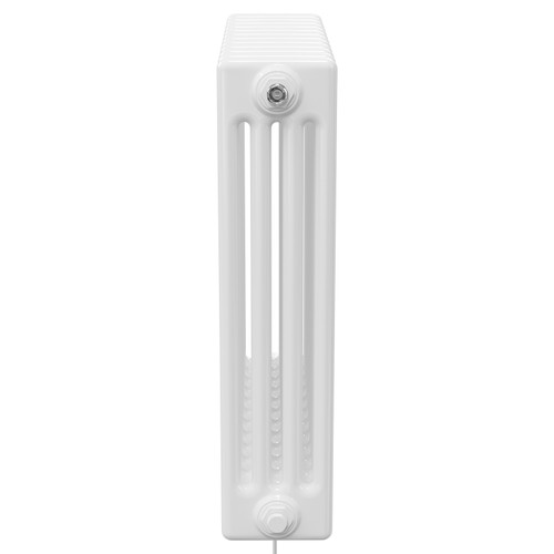 Colosseum White 600mm x 548mm Horizontal Electric Quadruple Column Radiator Side on View