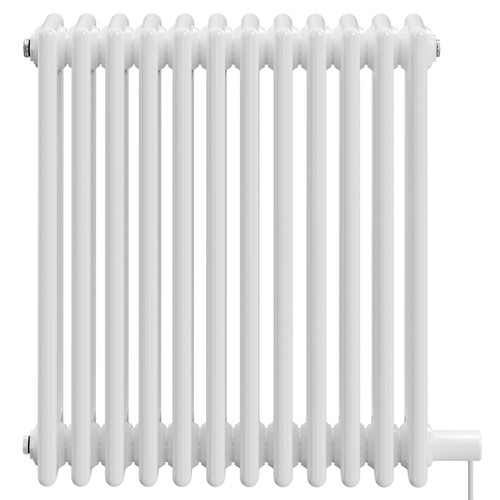 Colosseum White 600mm x 548mm Horizontal Electric Quadruple Column Radiator Front View