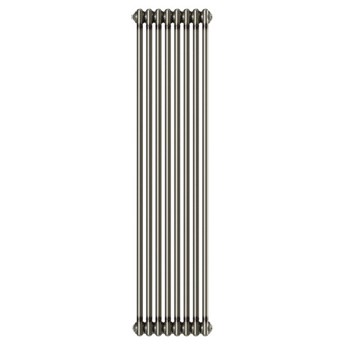 Colosseum Raw Metal 1500mm x 372mm Double Column Radiator Front View