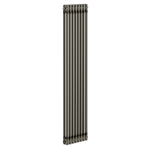 Colosseum Raw Metal 1500mm x 372mm Double Column Radiator Left Hand View