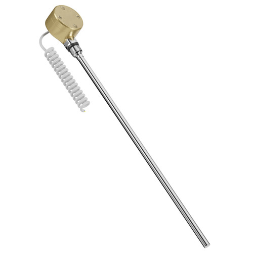 Dias Colore Brushed Brass 400 Watt Digital Electric Heating Element Left Hand View