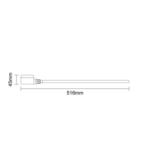 Dias Anthracite 400 Watt Digital Electric Heating Element Dimensions Side