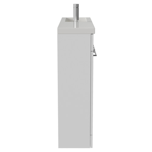 Napoli 250 Gloss White 1000mm 4 Door Vanity Unit with Square Silvo Basin Side View