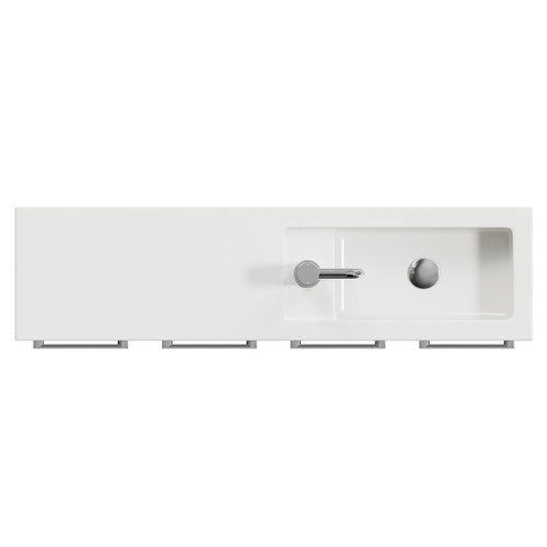 Napoli 250 Gloss White 1000mm 4 Door Vanity Unit with Square Silvo Basin Top View