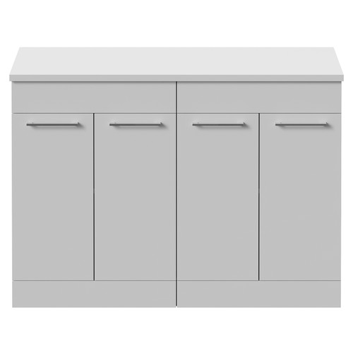 Napoli 460 Gloss White 1200mm 4 Door Vanity Unit for Countertop Basins Front View