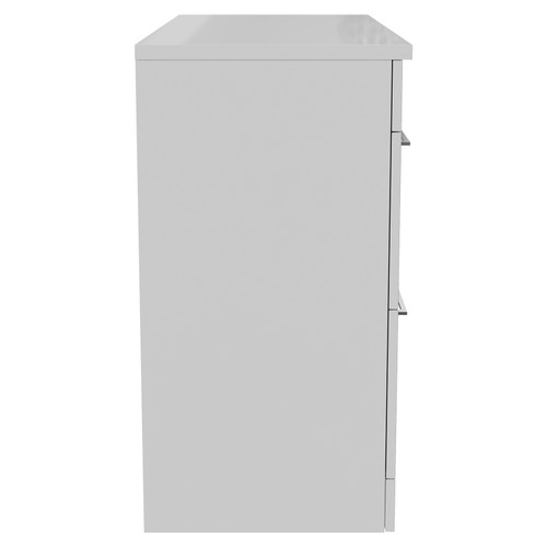 Napoli 460 Gloss White 1200mm 4 Drawer Vanity Unit for Countertop Basins Side View