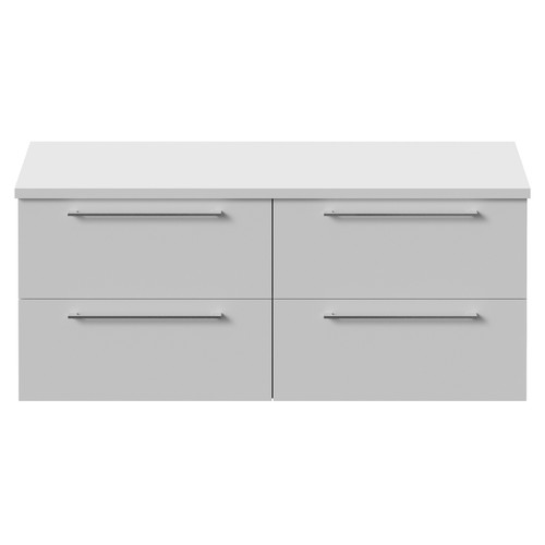 Napoli 460 Gloss White 1200mm Wall Mounted 4 Drawer Vanity Unit for Countertop Basins Front View