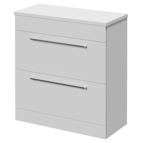Napoli 390 Gloss White 800mm 2 Drawer Vanity Unit for Countertop Basins Right Hand View
